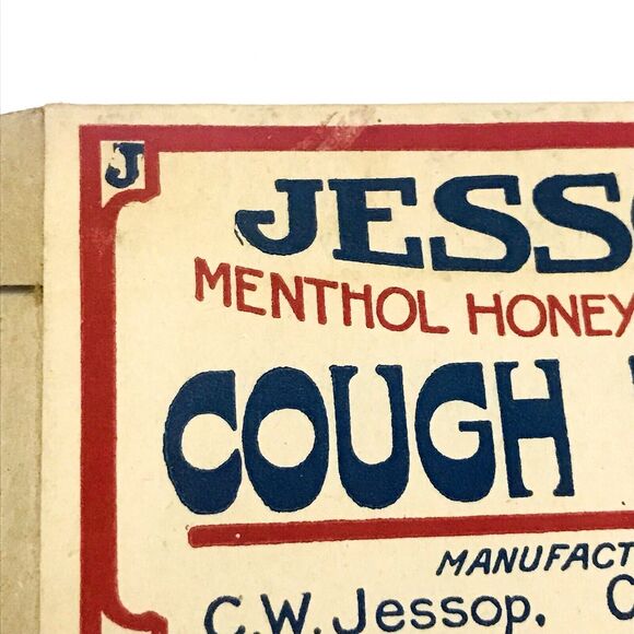 C.W. Jessops Antique Cough Drops Box RARE Drug Pharmacy Paper Advertising - Picture 5 of 14